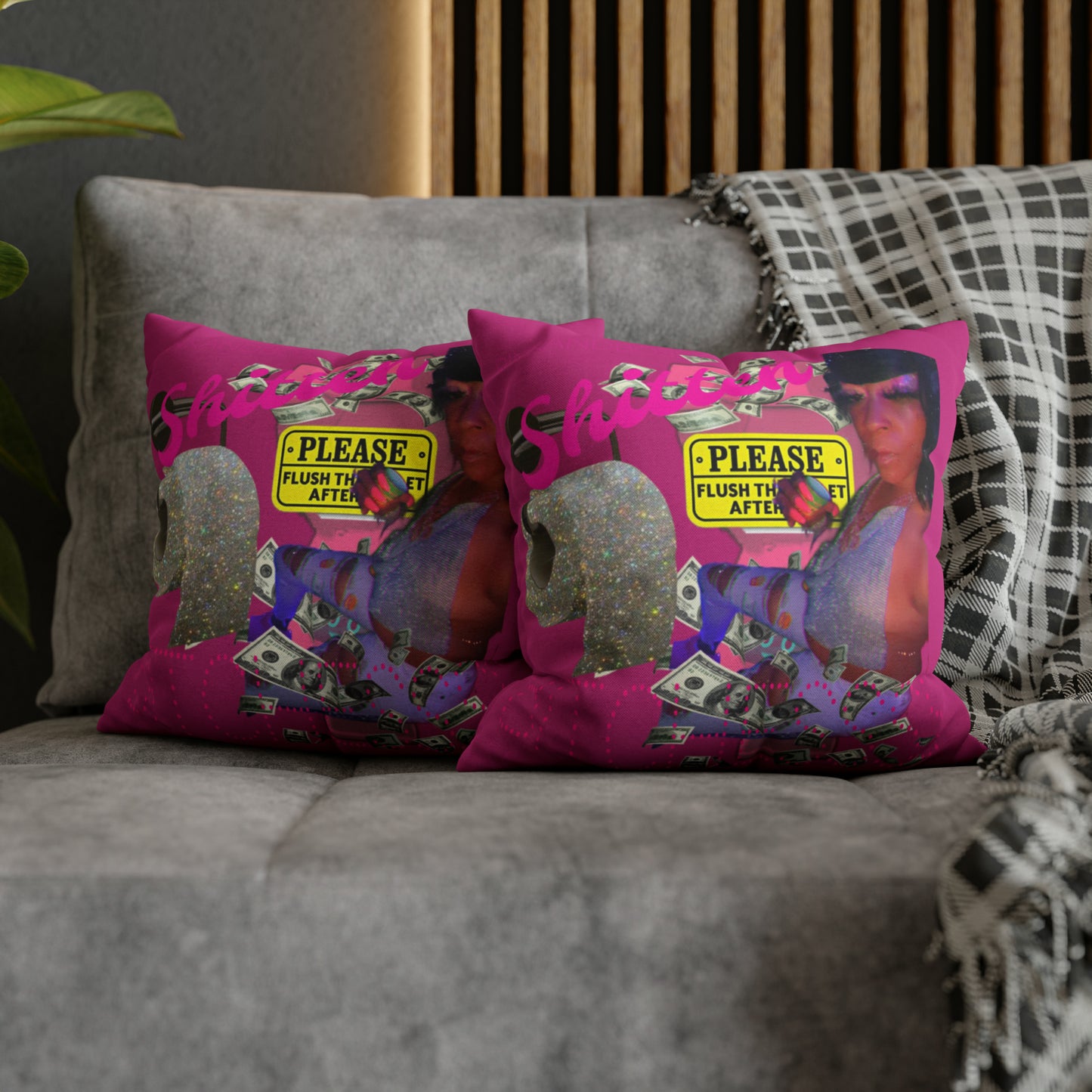 Spun Polyester Square Pillow Case