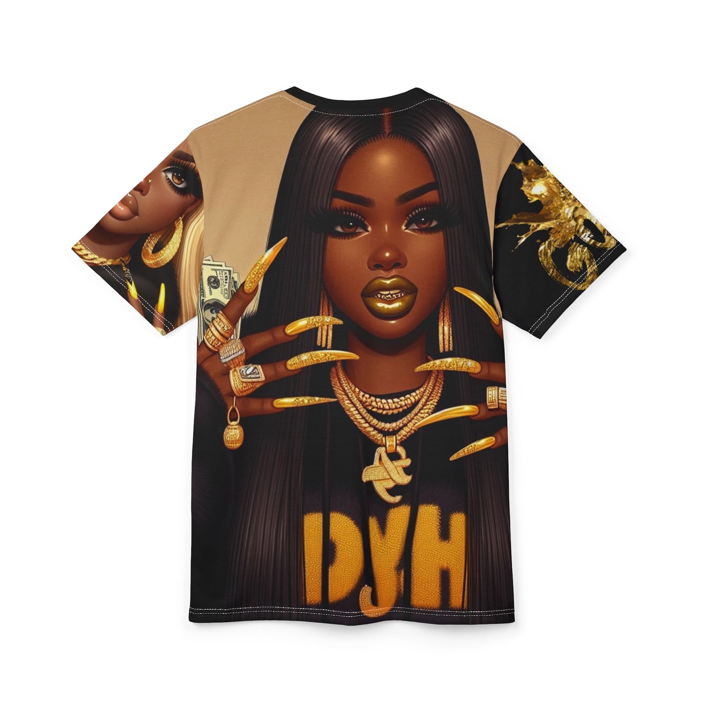 Unisex Cut & Sew Tee (AOP)gold