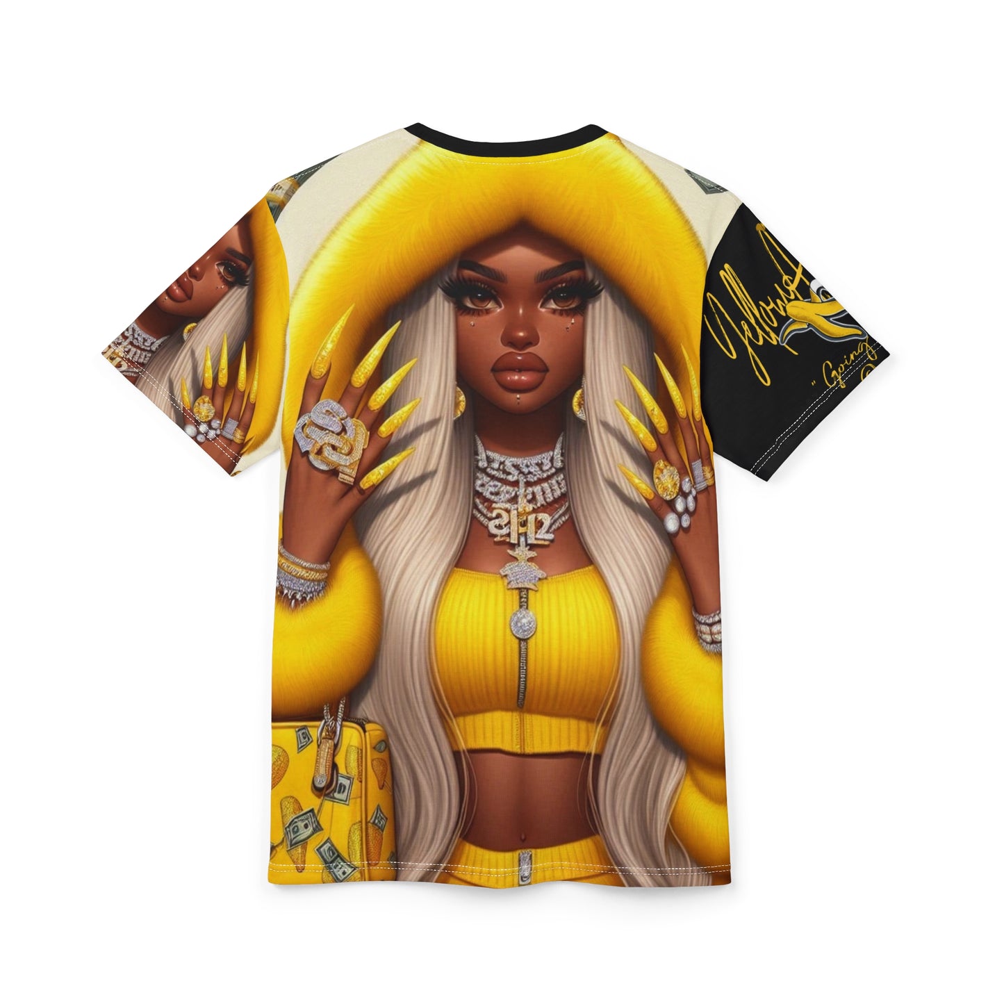 Unisex Cut & Sew Tee (AOP)yellow