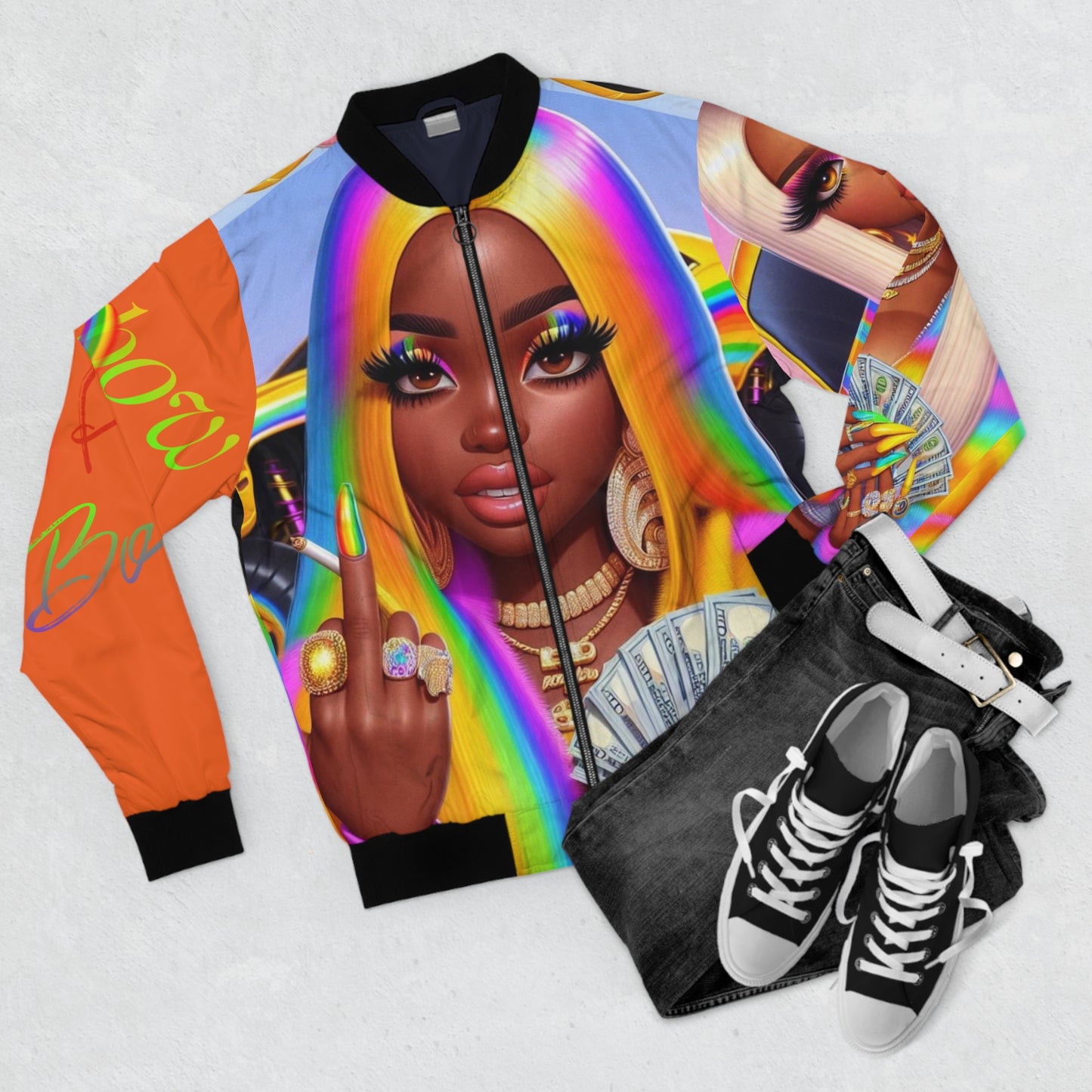 Men's Bomber Jacket (AOP) Rainbow