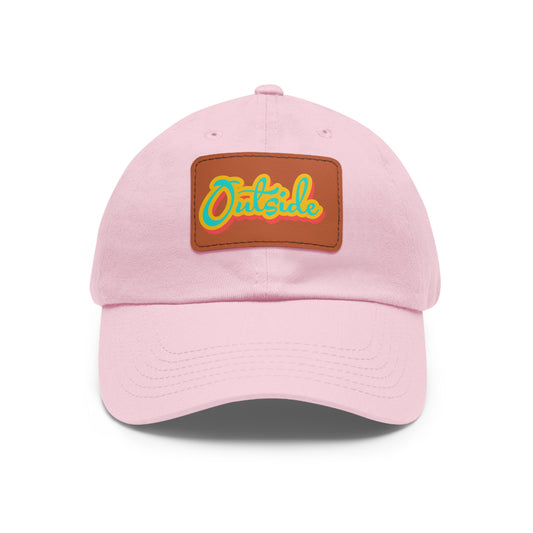 Dad Hat with Leather Patch (Rectangle)