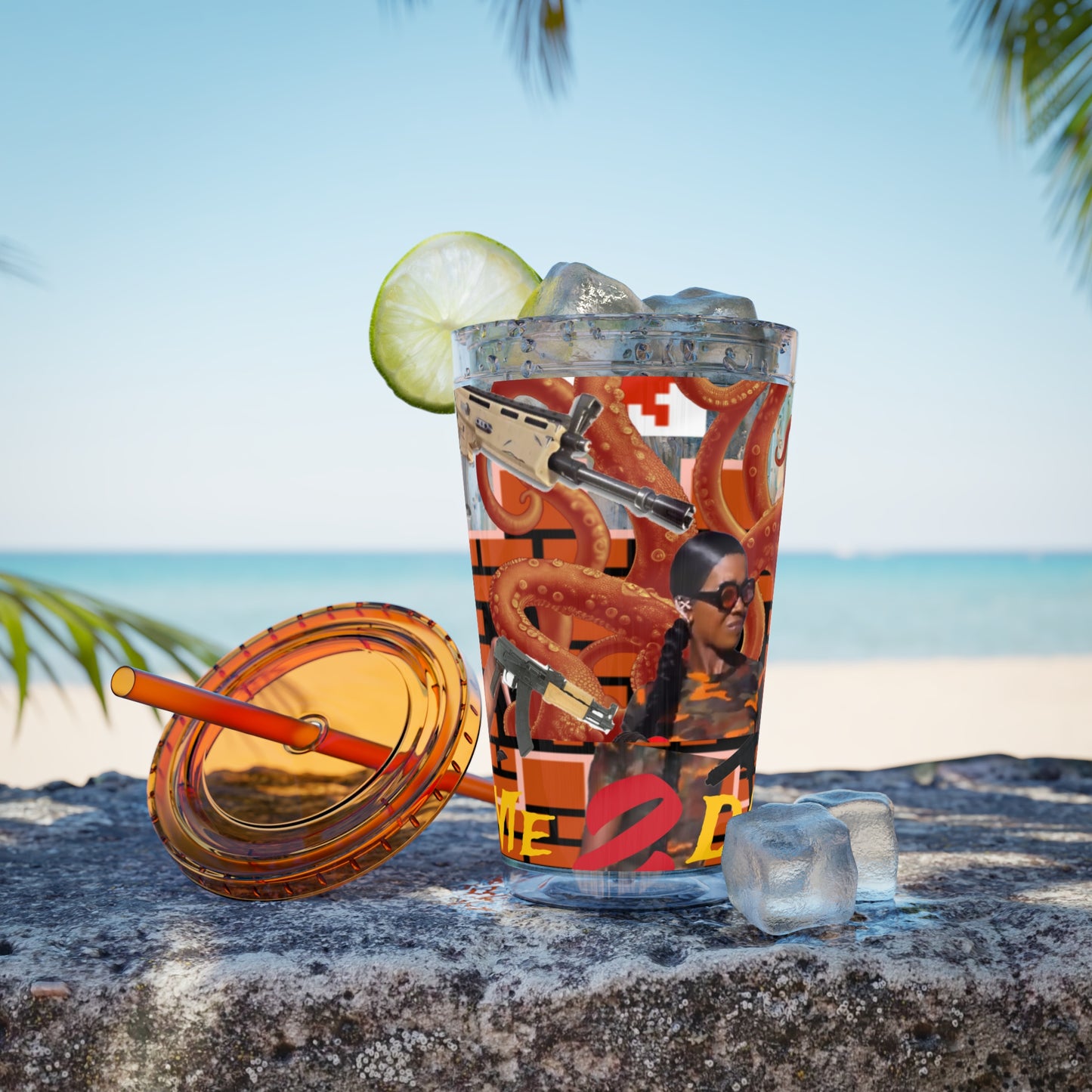 Sunsplash Tumbler with Straw, 16oz