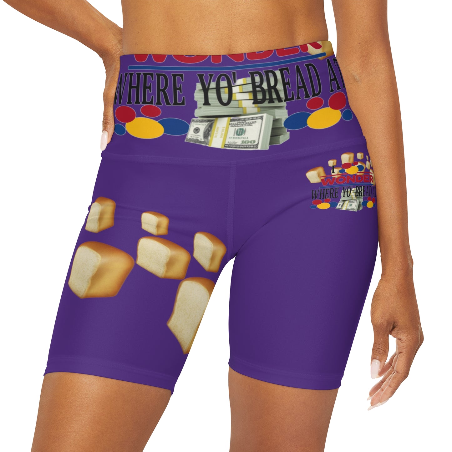 High Waisted Yoga Shorts (AOP)