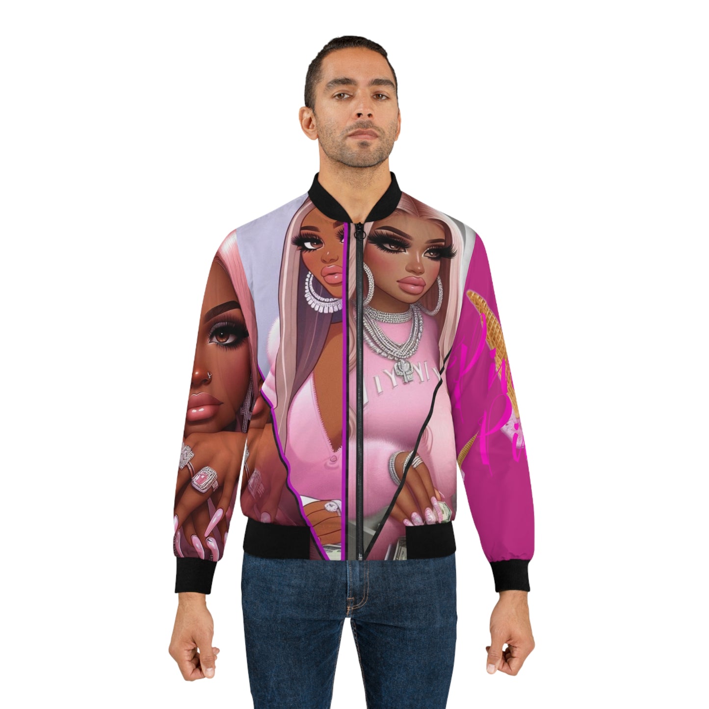 Men's Bomber Jacket (AOP)pinkypink