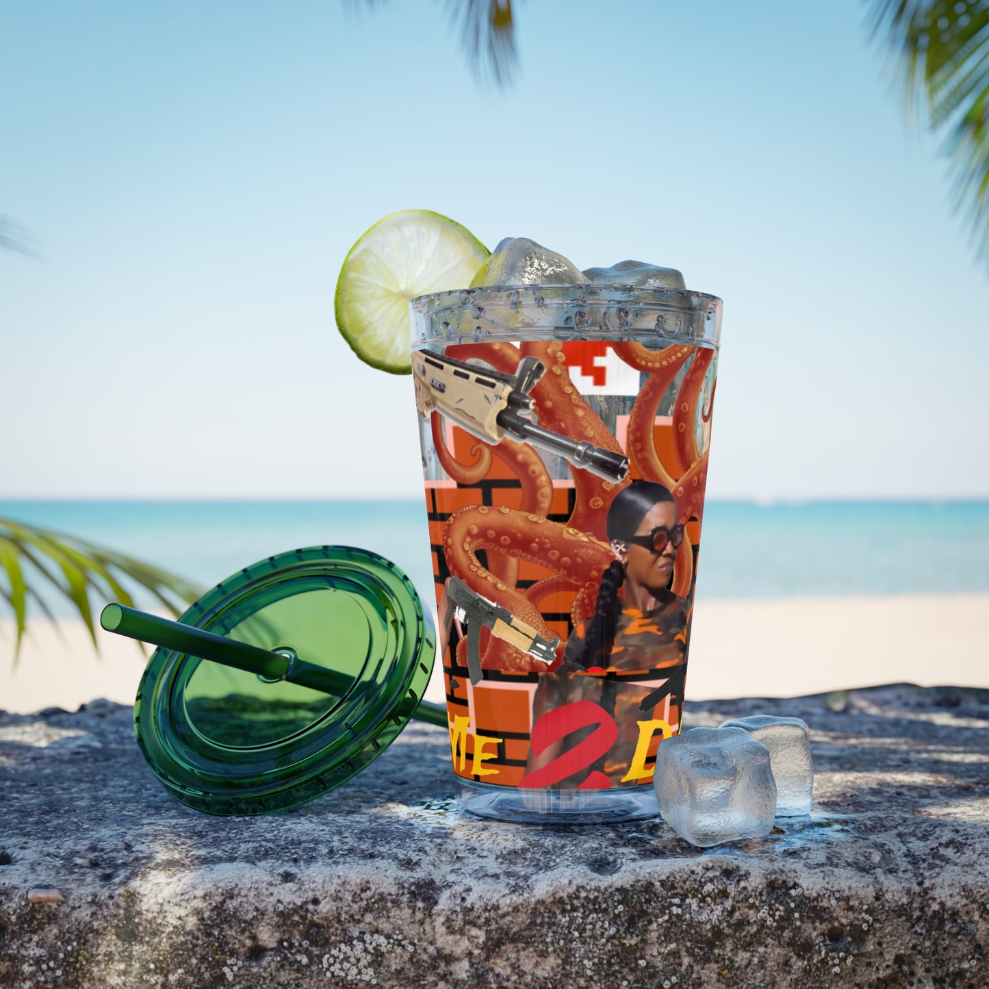 Sunsplash Tumbler with Straw, 16oz