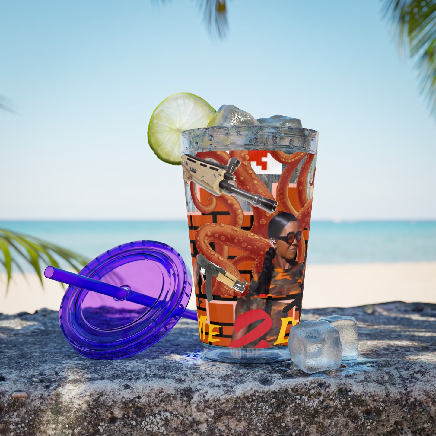 Sunsplash Tumbler with Straw, 16oz