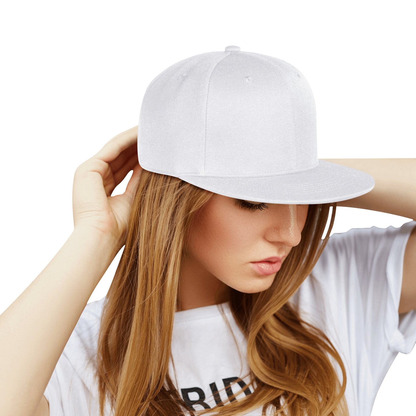 Four Sides Embroidered Adjustable Flat Bill Caps