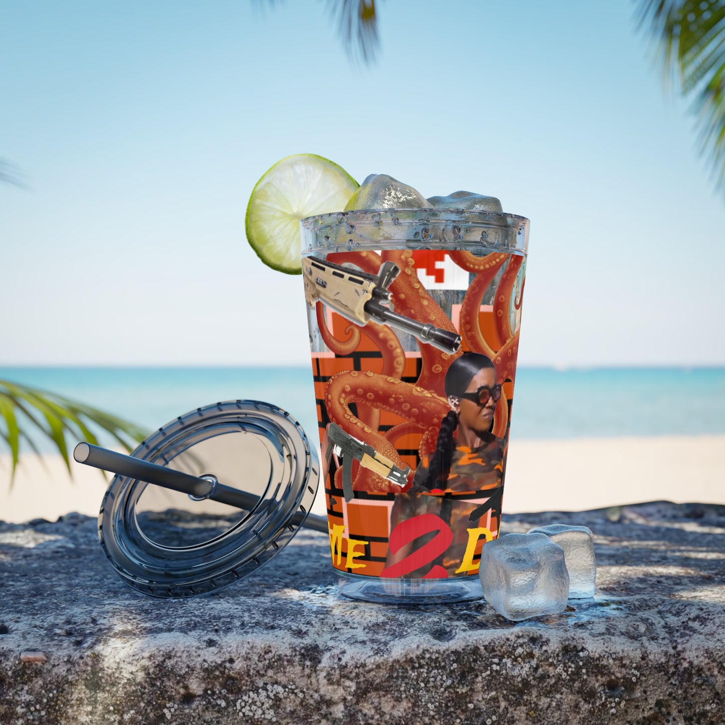 Sunsplash Tumbler with Straw, 16oz