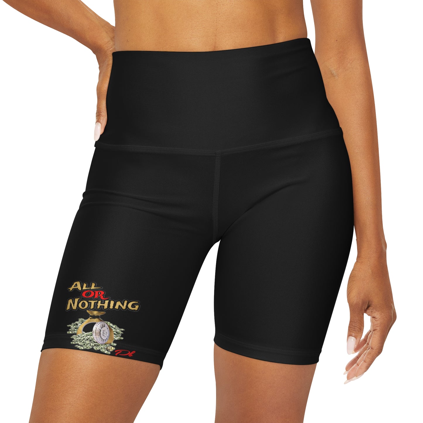 High Waisted Yoga Shorts (AOP)