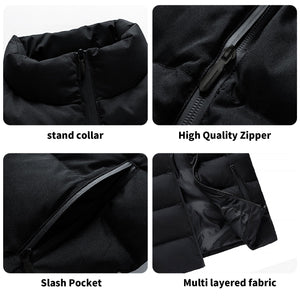 Mens Lightweight Stand Collar Zip Up Puffer Vest