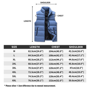 Mens Lightweight Stand Collar Zip Up Puffer Vest