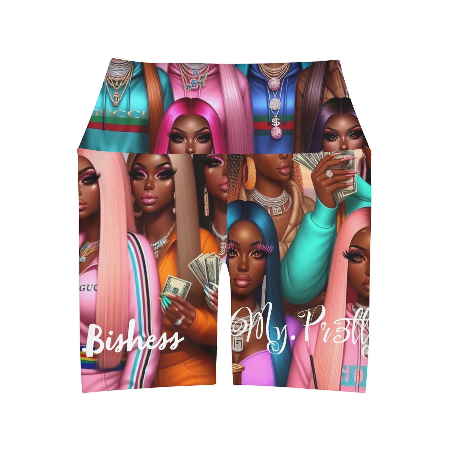 High Waisted Yoga Shorts (AOP)