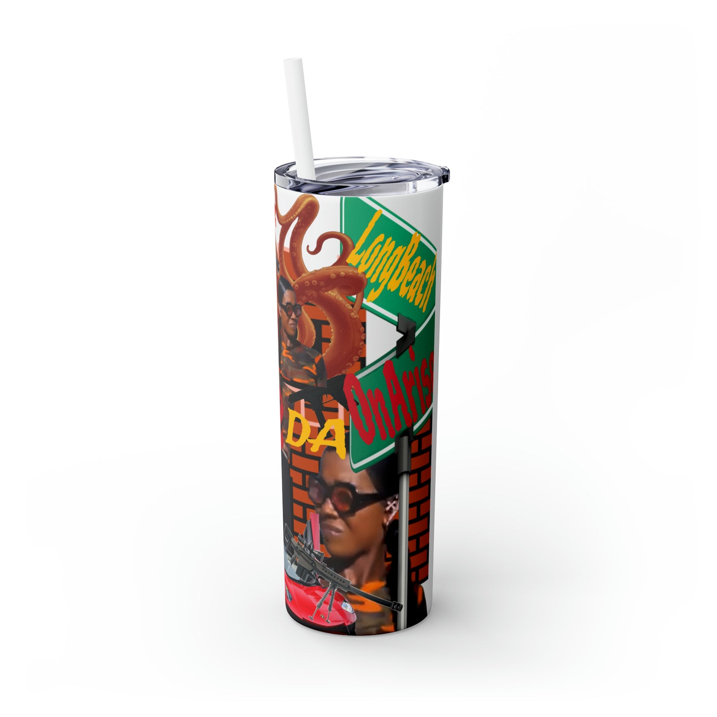 Skinny Tumbler with Straw, 20oz