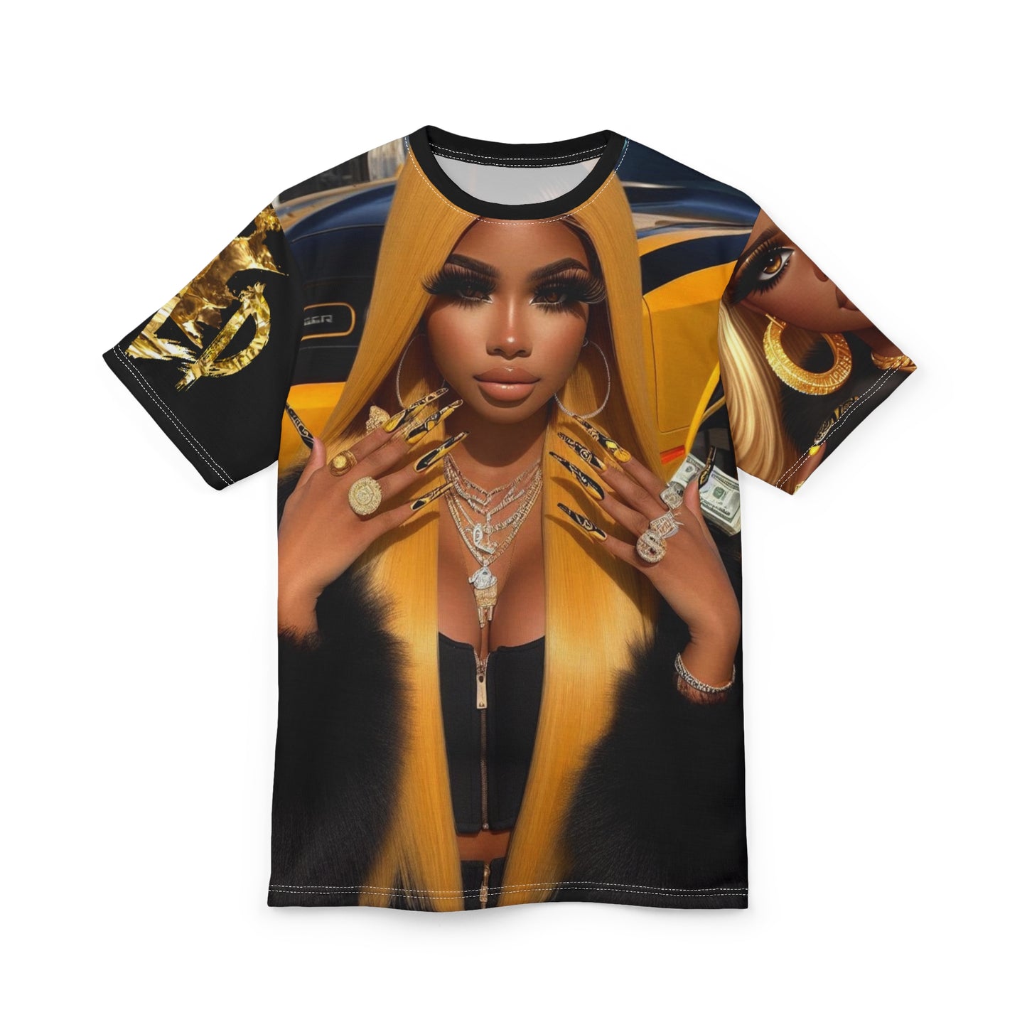 Unisex Cut & Sew Tee (AOP)gold