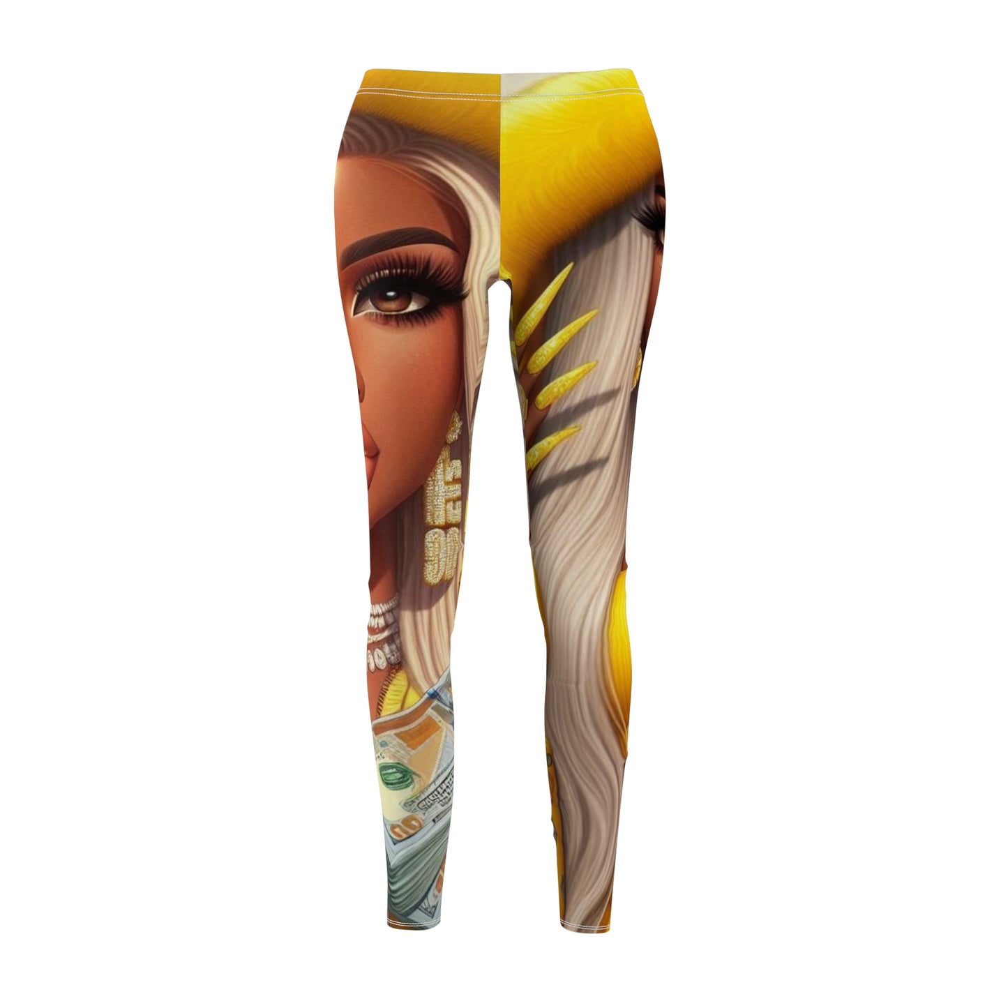 Women's Cut & Sew Casual Leggings banana (AOP)