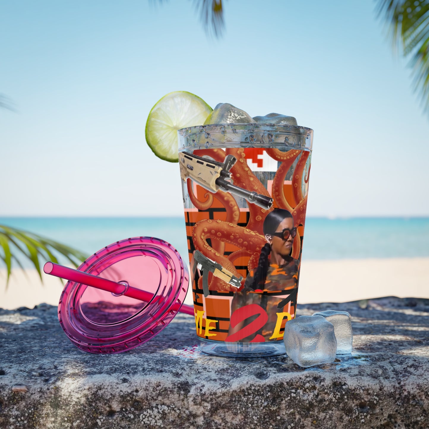 Sunsplash Tumbler with Straw, 16oz