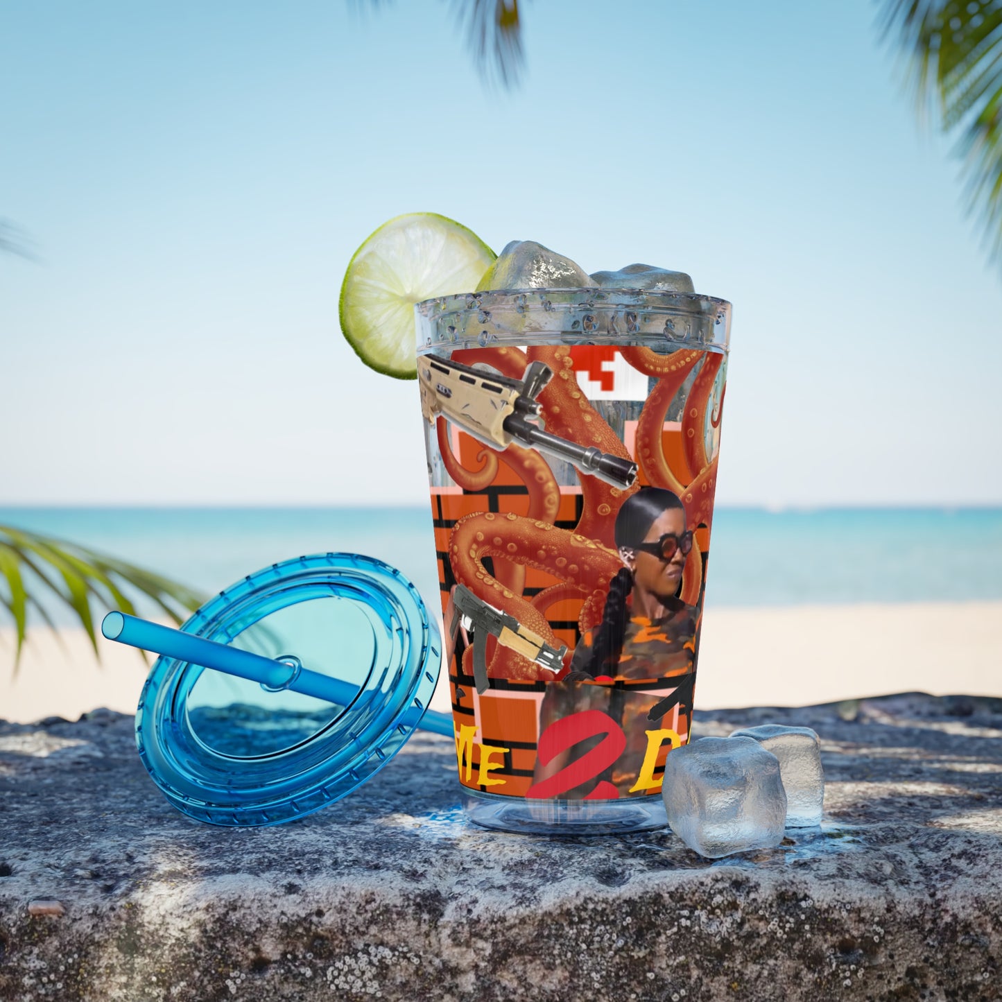 Sunsplash Tumbler with Straw, 16oz