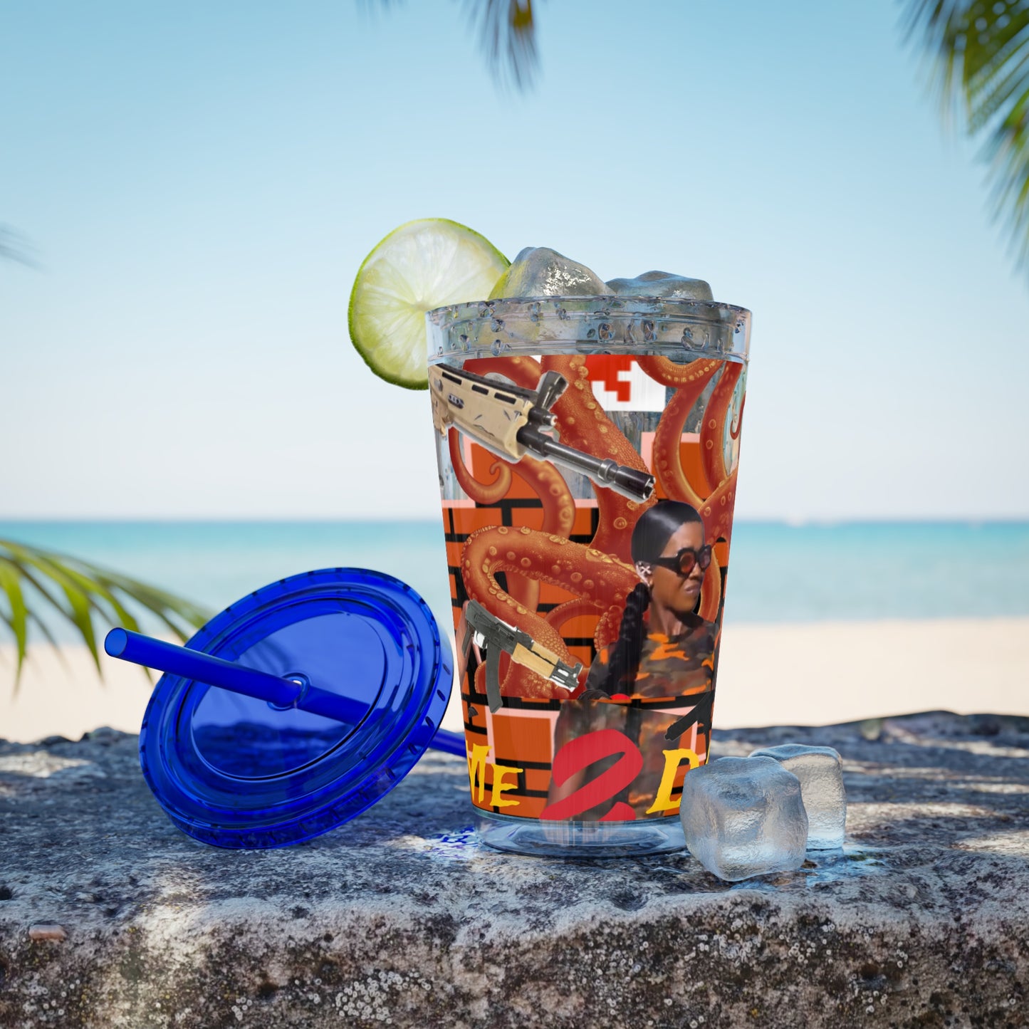 Sunsplash Tumbler with Straw, 16oz