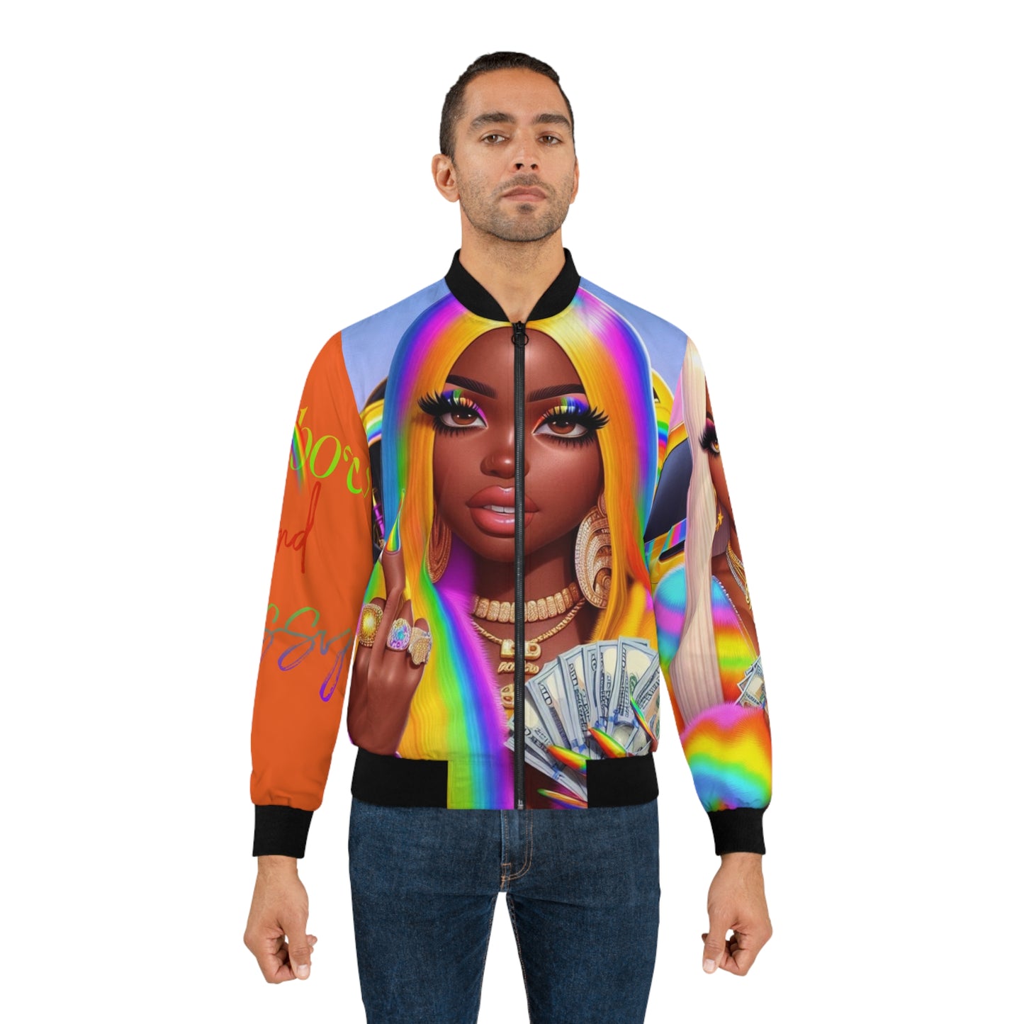 Men's Bomber Jacket (AOP) Rainbow