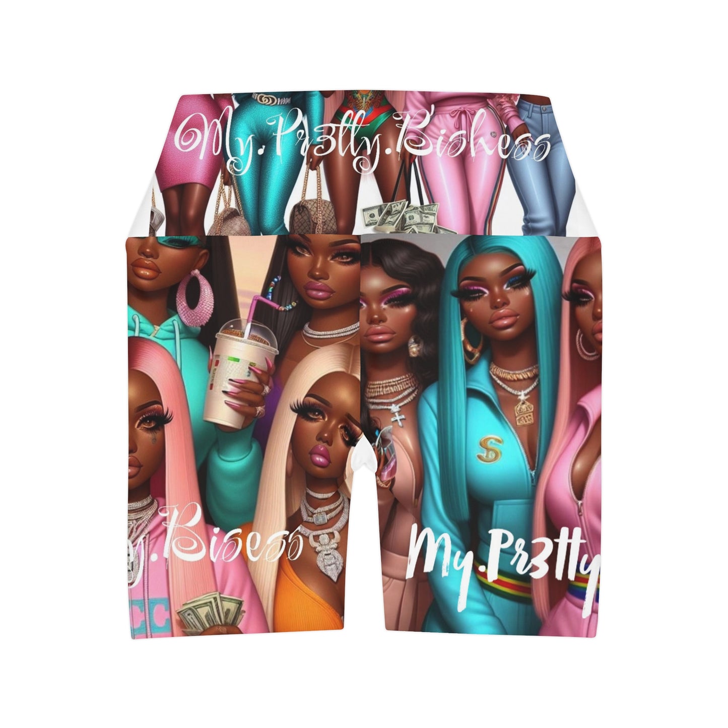 High Waisted Yoga Shorts (AOP)