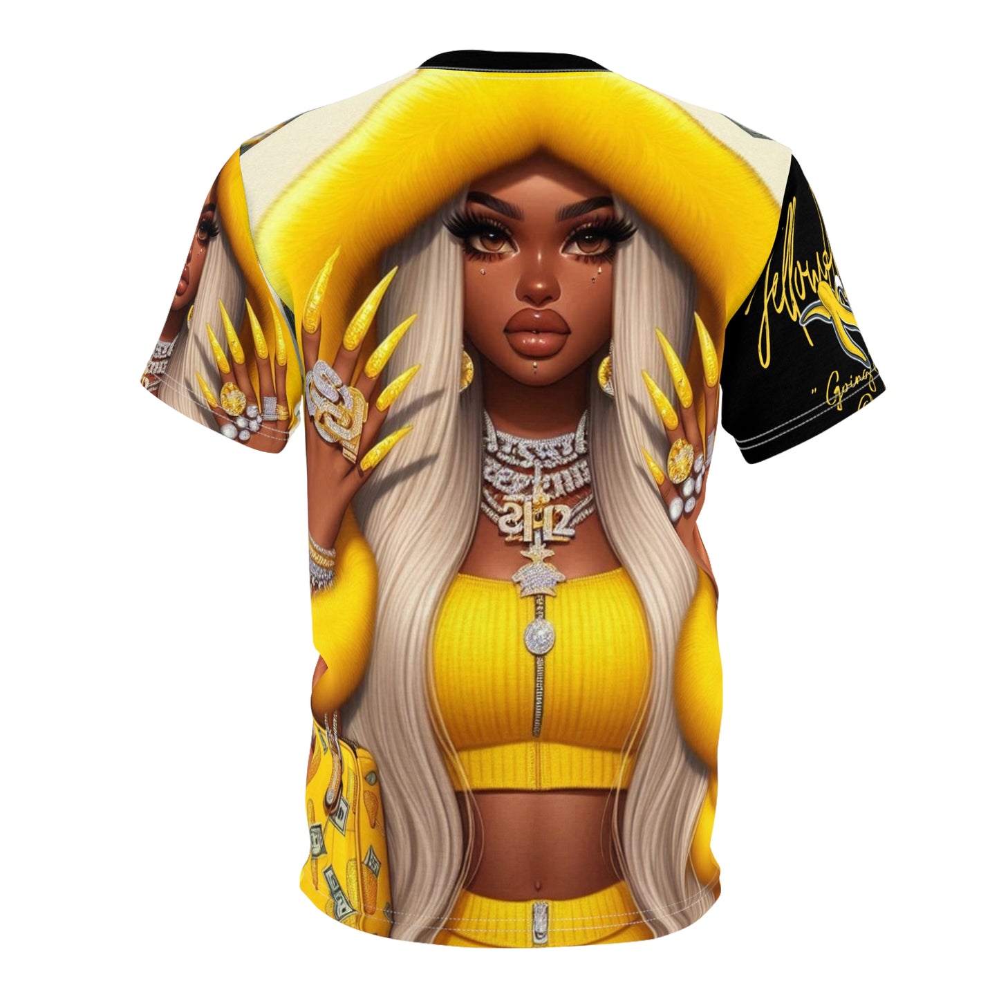 Unisex Cut & Sew Tee (AOP)yellow