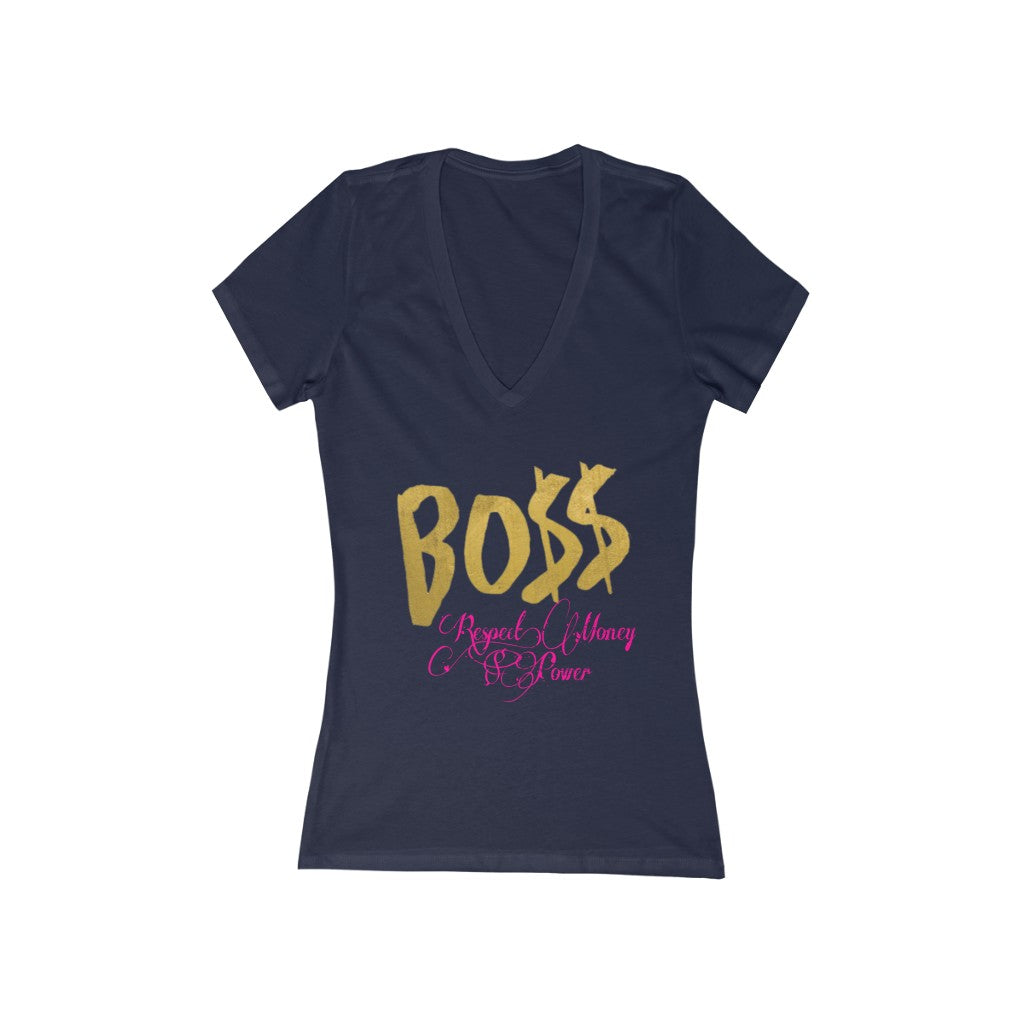 Women's Jersey Short Sleeve Deep V-Neck Tee